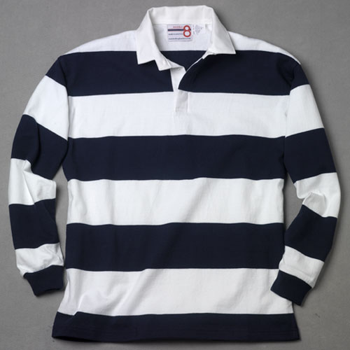 White Navy Rugby Shirt – number 8 rugby shirts
