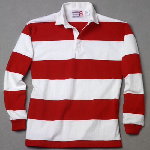 hooped rugby shirt